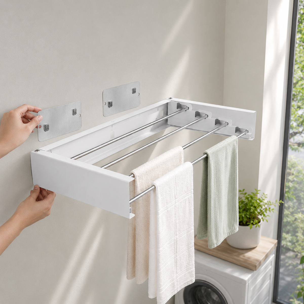 Wall-Mounted Retractable Drying Rack