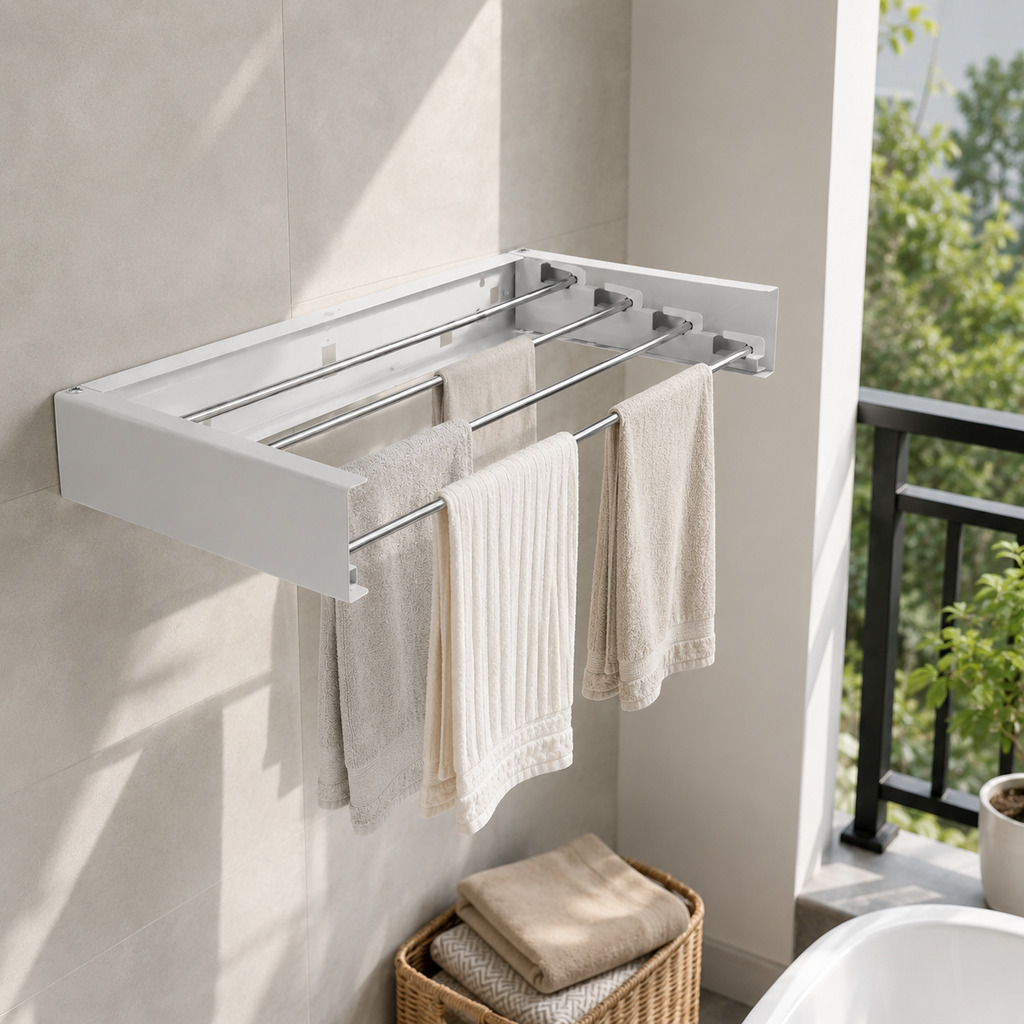 Wall-Mounted Retractable Drying Rack