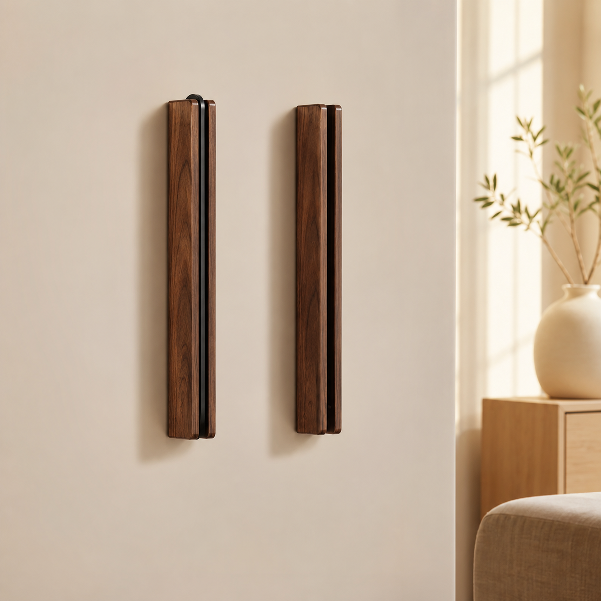 Walnut Folding Wall-Mounted Clothes Hanger