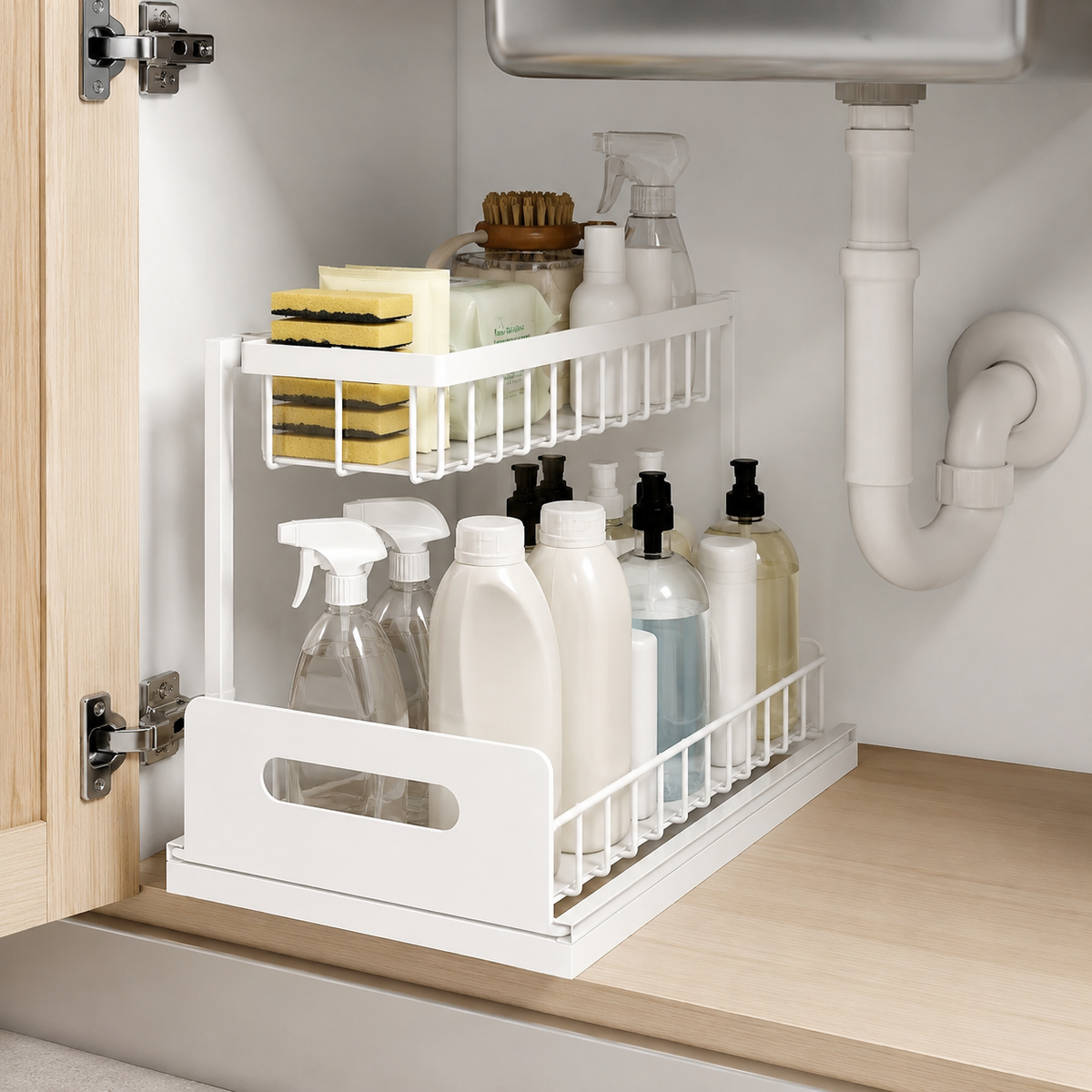 2-Tier Sliding Under-Sink Organizer