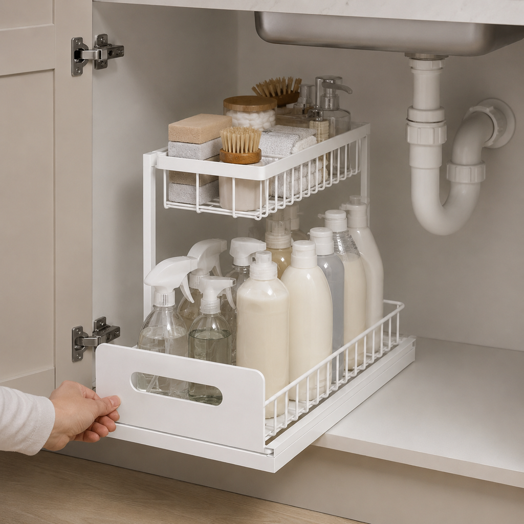 2-Tier Sliding Under-Sink Organizer