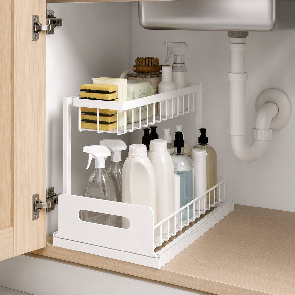 2-Tier Sliding Under-Sink Organizer