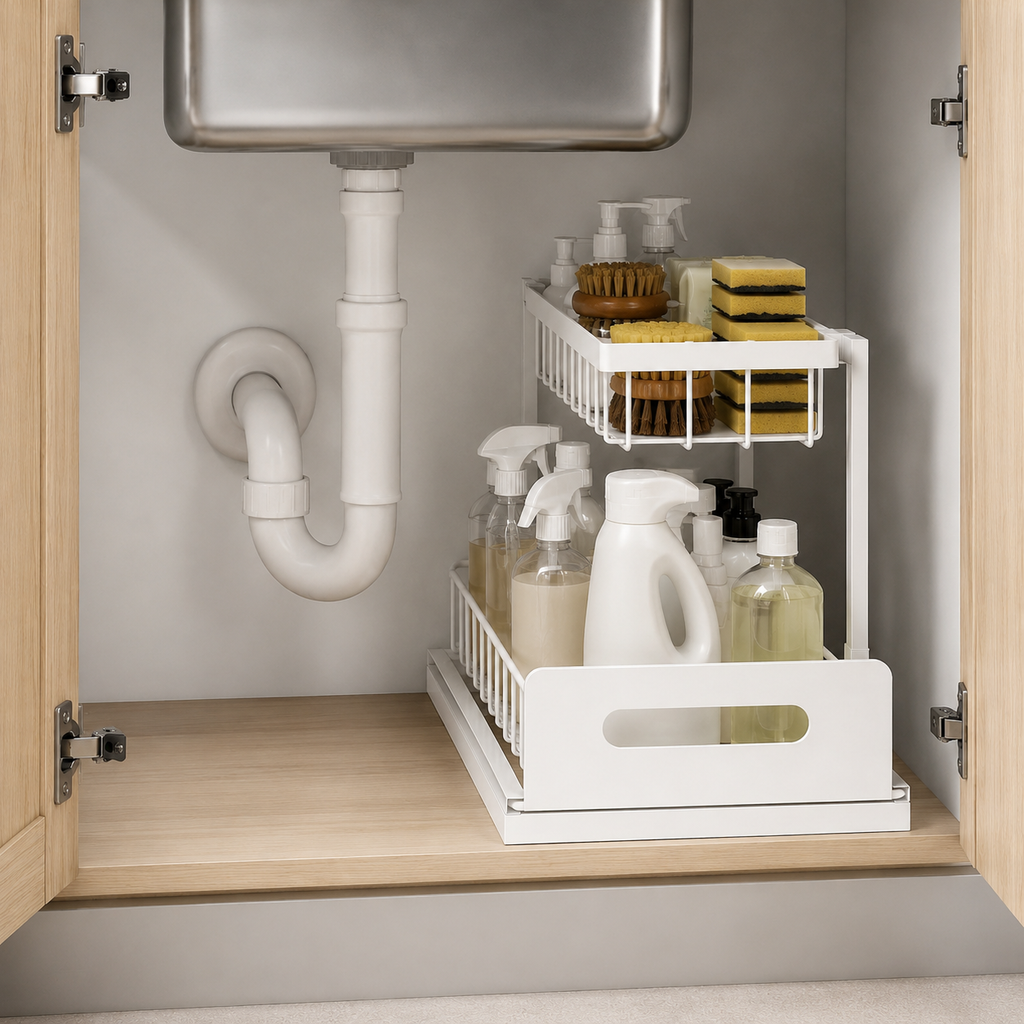 2-Tier Sliding Under-Sink Organizer