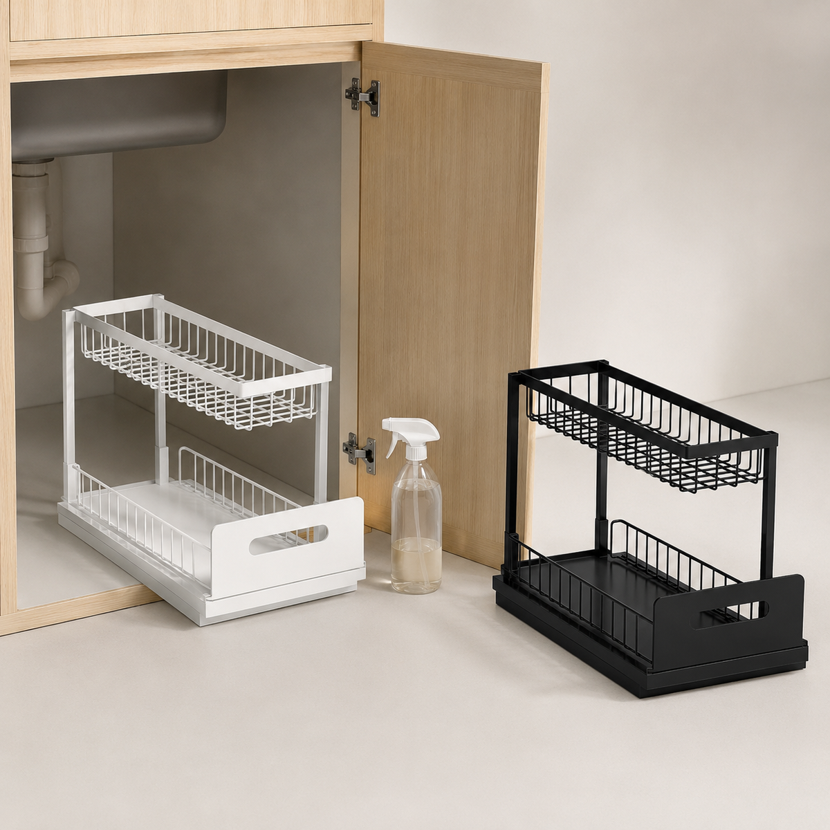 2-Tier Sliding Under-Sink Organizer