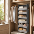 6-Shelf Hanging Closet Organizer with Side Pockets