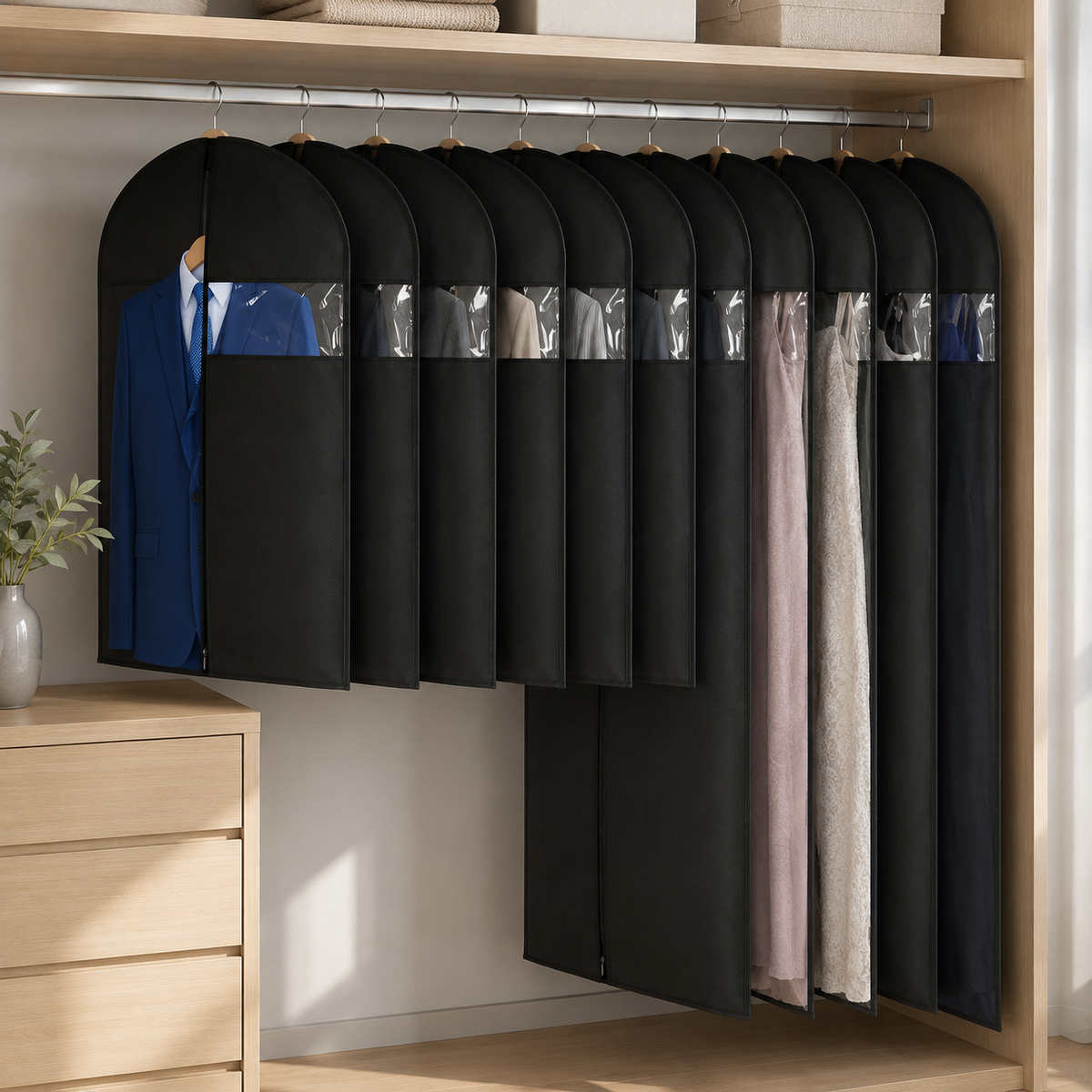 Waterproof Hanging Garment Bag with Window