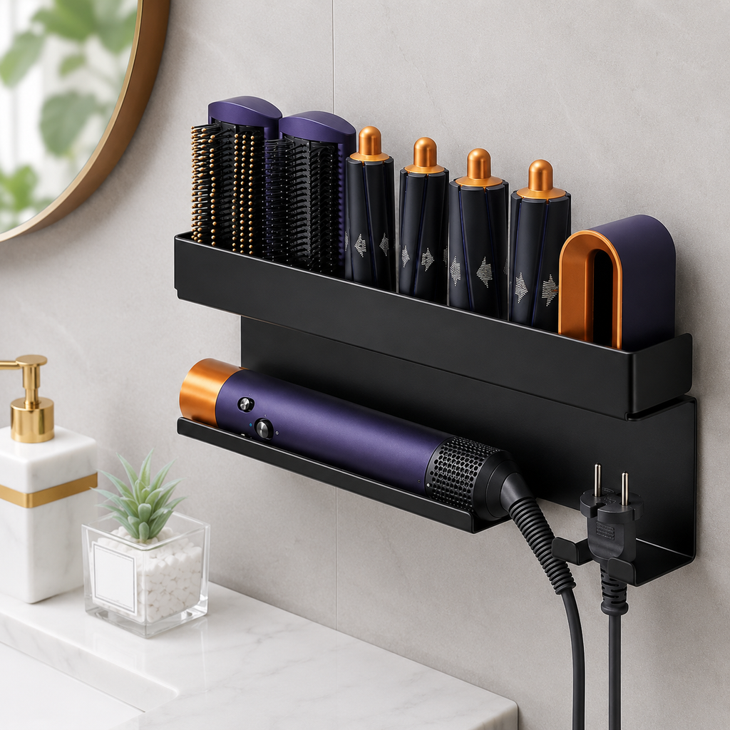 No-Drill Hair Tool Organizer Shelf