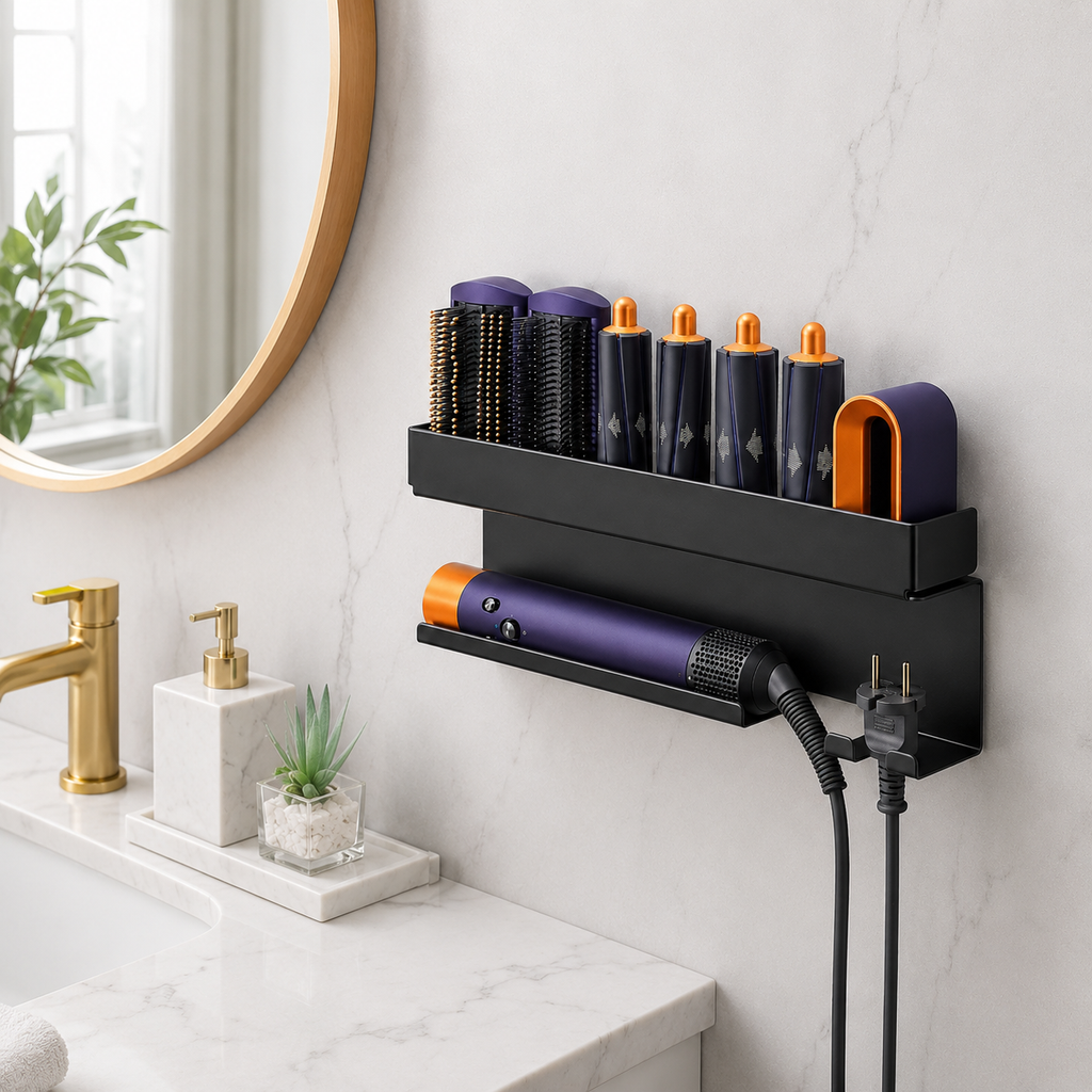 No-Drill Hair Tool Organizer Shelf