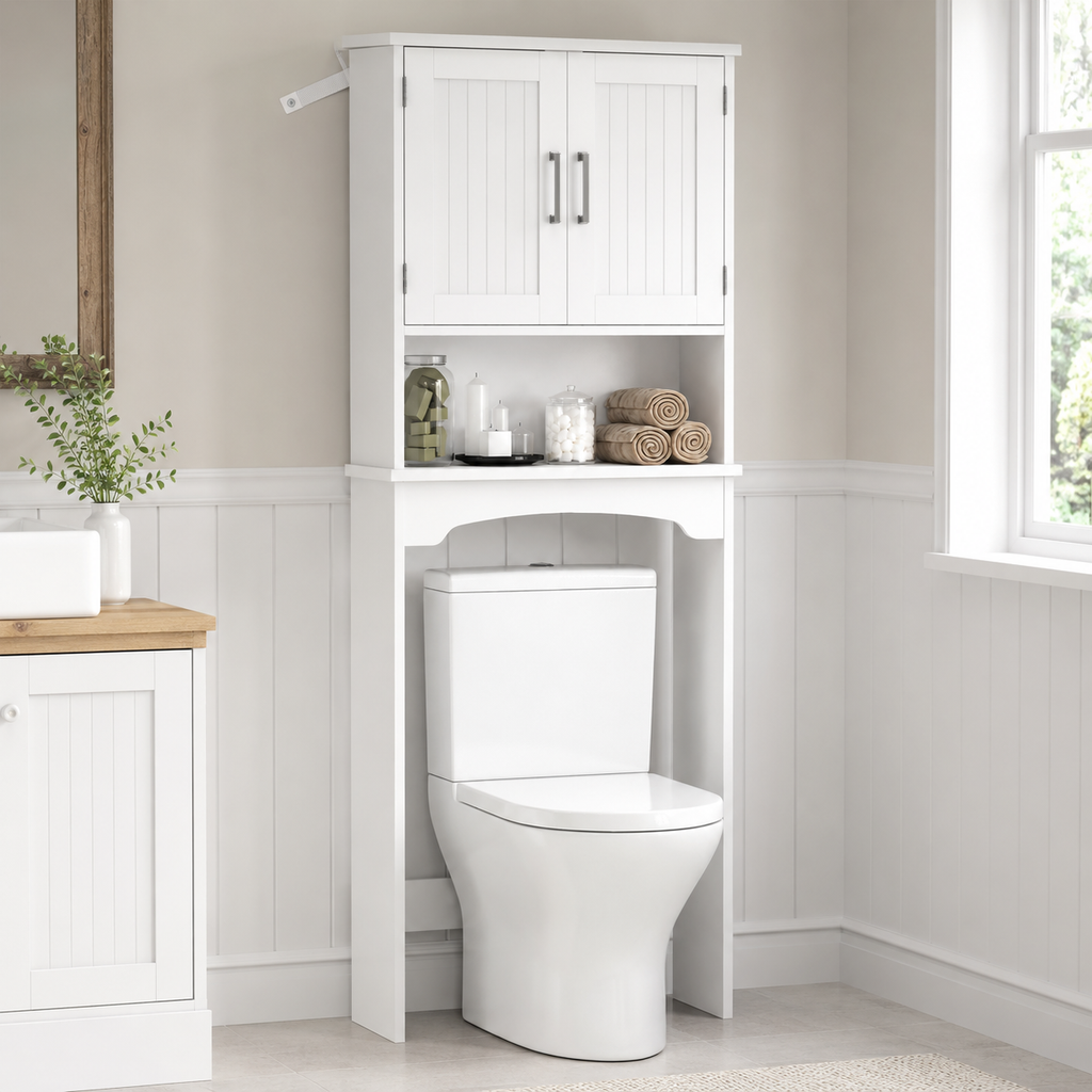 Over-Toilet Storage Cabinet with Double Doors