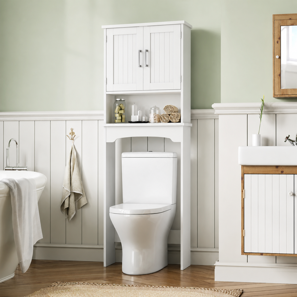 Over-Toilet Storage Cabinet with Double Doors