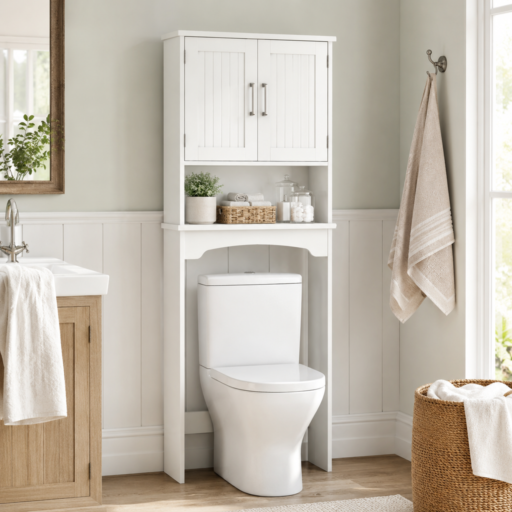 Over-Toilet Storage Cabinet with Double Doors