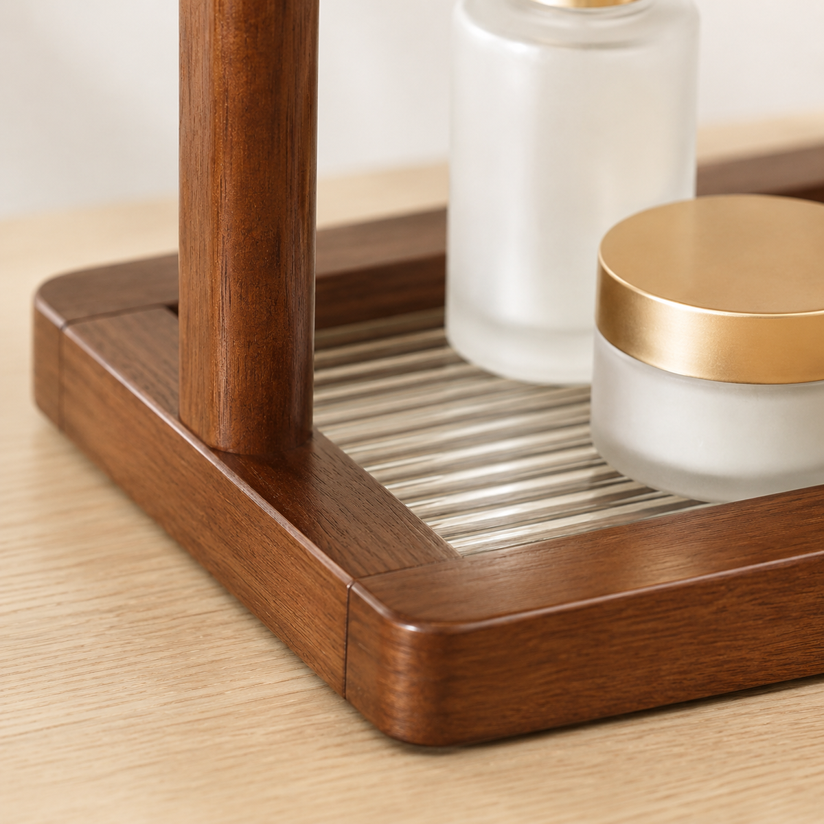 2-Tier Walnut Bamboo Countertop Shelf