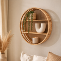 Round Bamboo Wall Shelf