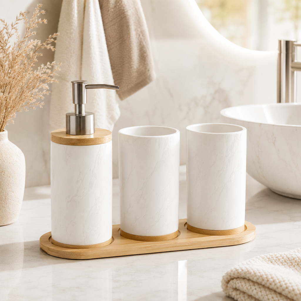 Ceramic Bathroom Accessory Set