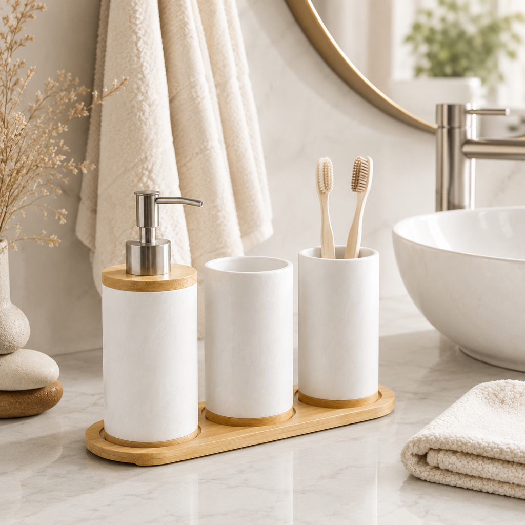 Ceramic Bathroom Accessory Set
