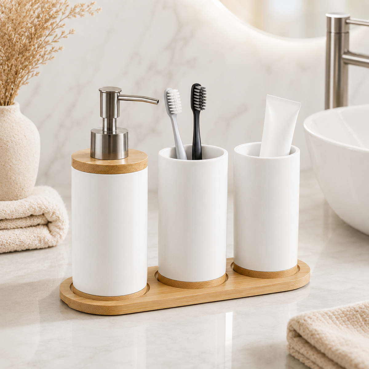 Ceramic Bathroom Accessory Set