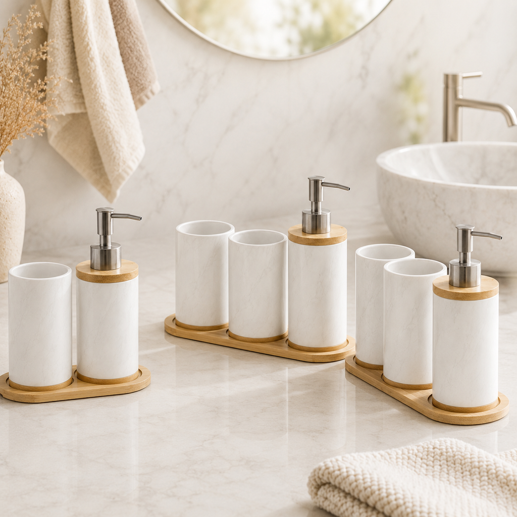 Ceramic Bathroom Accessory Set