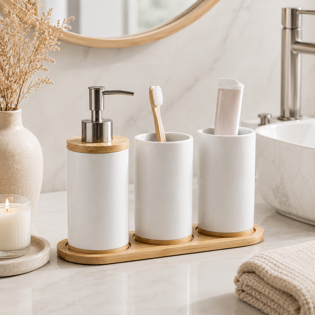 Ceramic Bathroom Accessory Set