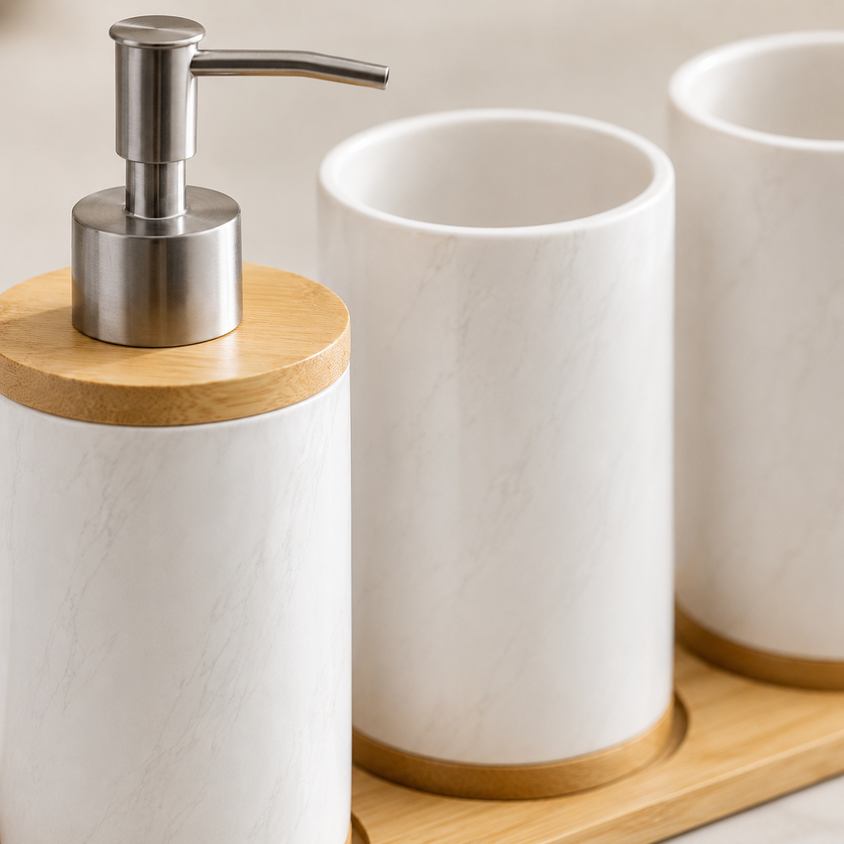 Ceramic Bathroom Accessory Set