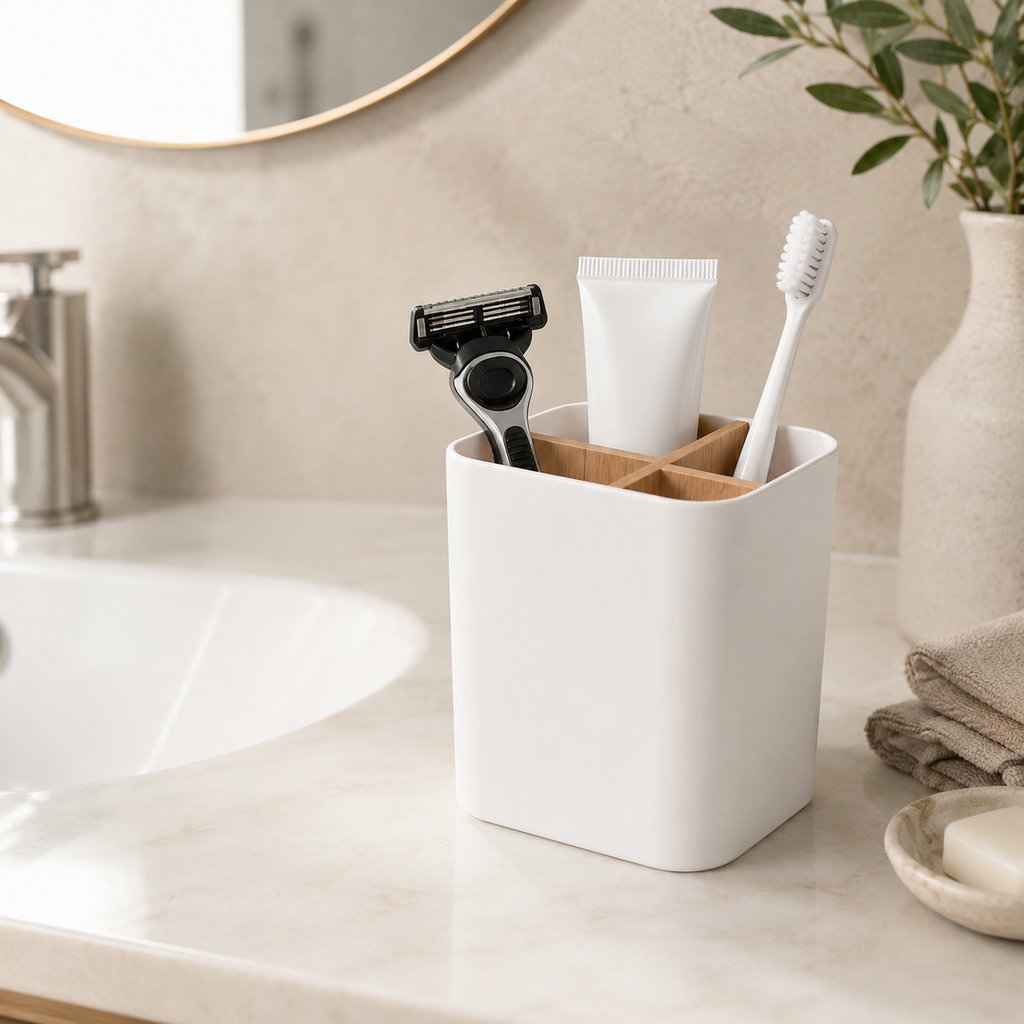 Bamboo Toothbrush & Toothpaste Holder