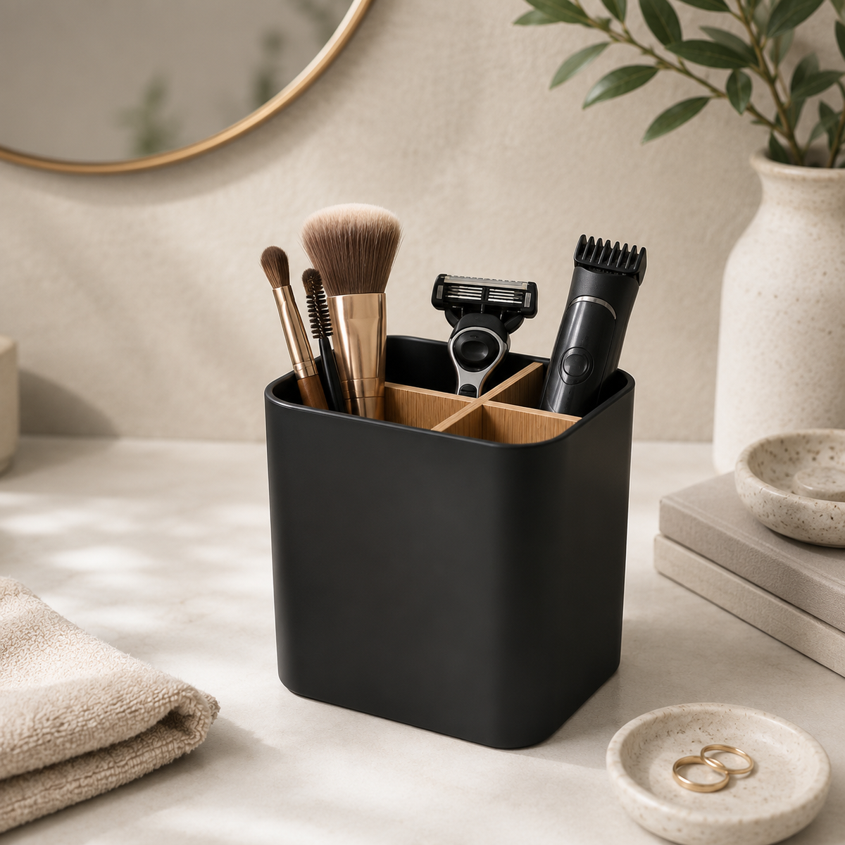Bamboo Toothbrush & Toothpaste Holder