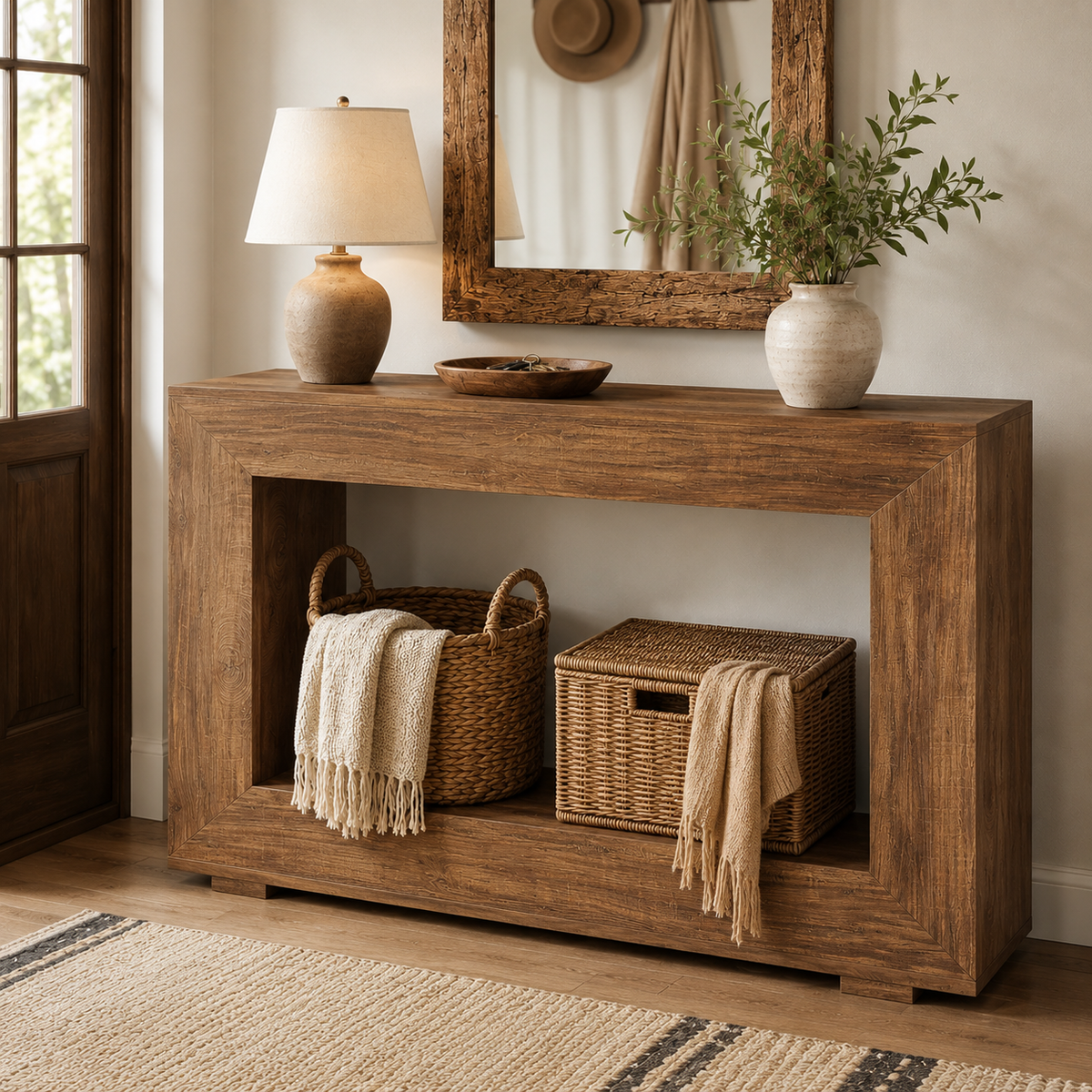 Rustic Wood Console Table