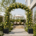 Steel Garden Arch with Rolling Planter Boxes