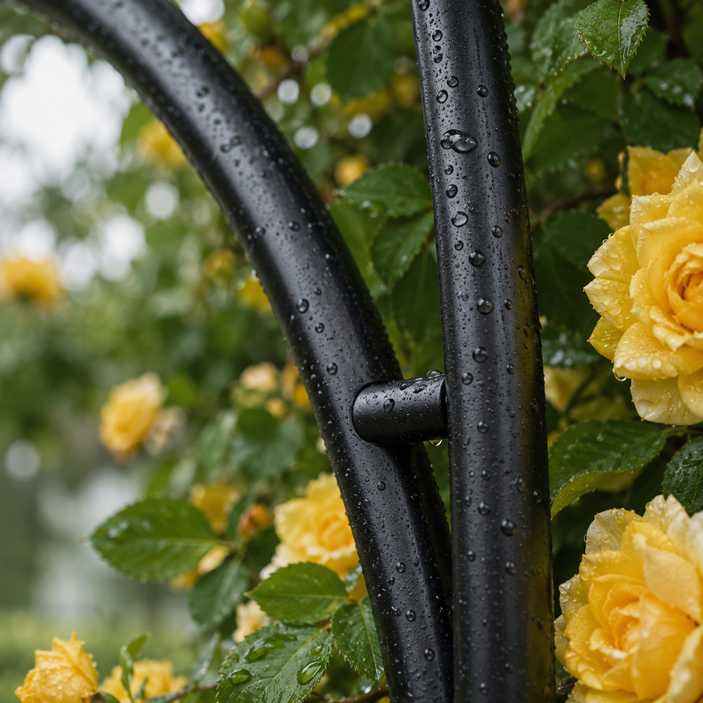 Steel Garden Arch with Rolling Planter Boxes