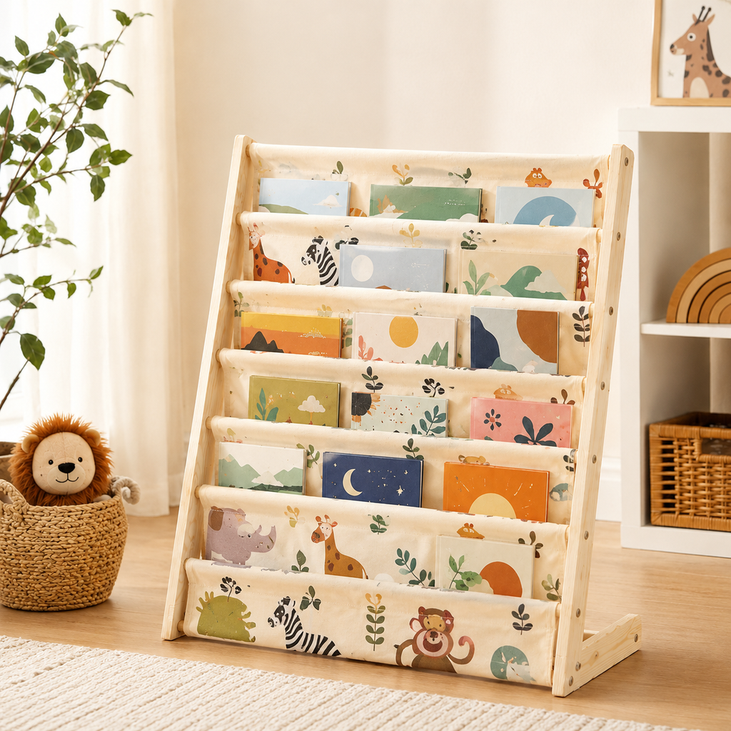 Wood & Canvas Sling Bookshelf