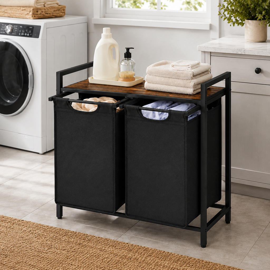 2-Bag Laundry Sorter with Frame