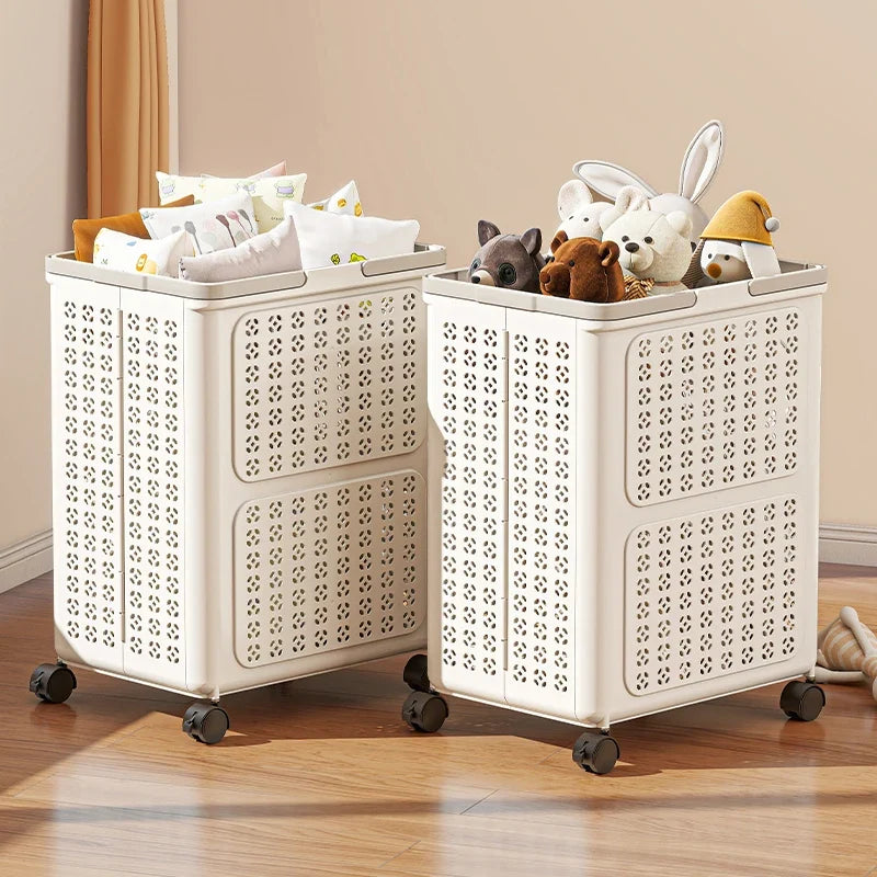 Foldable Rolling Laundry Basket