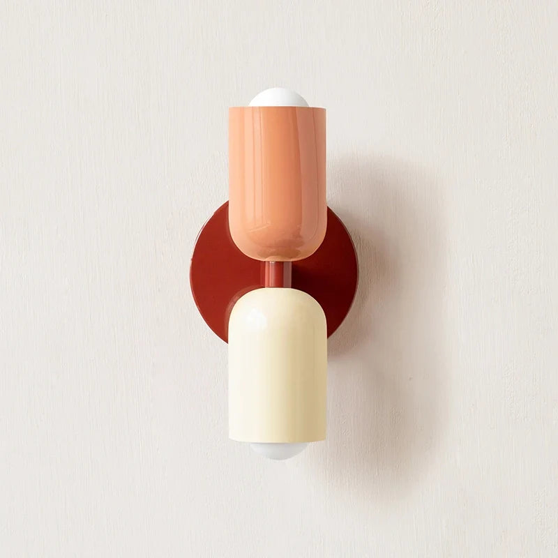 Two-Tone Macaron Dual-Bulb Wall Sconce