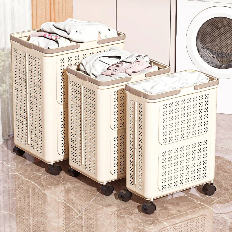 Foldable Rolling Laundry Basket