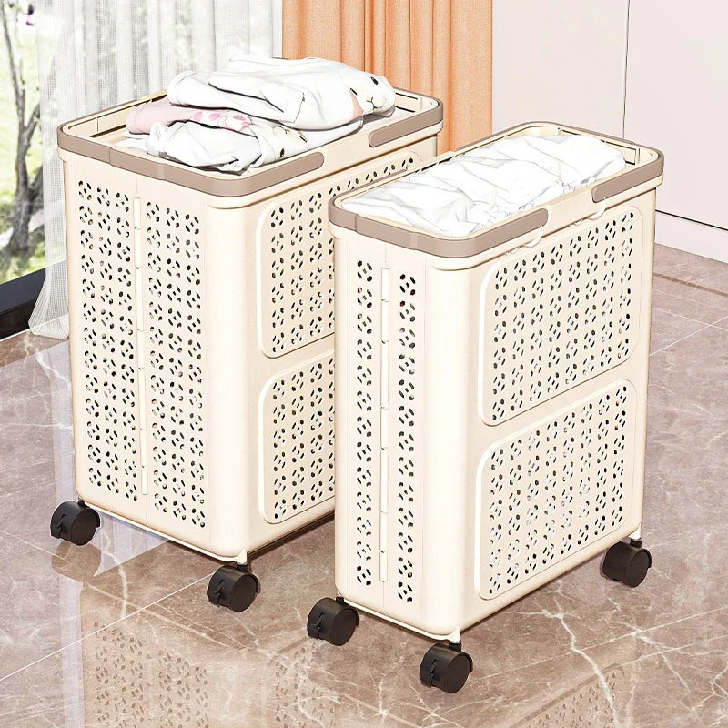 Foldable Rolling Laundry Basket