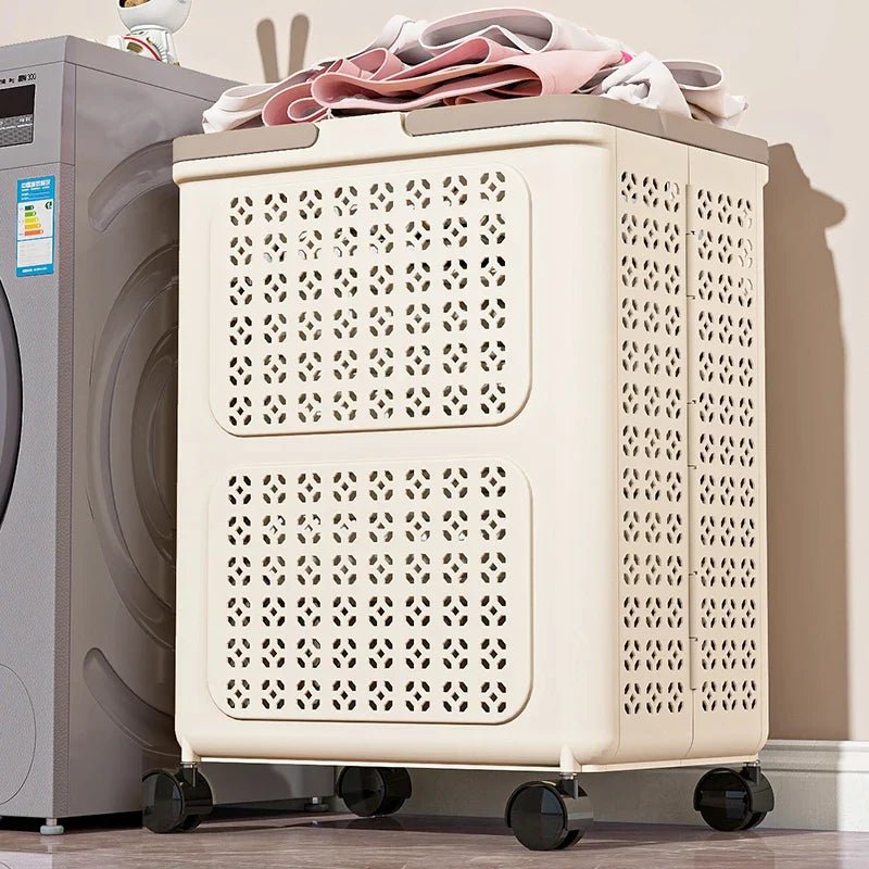 Foldable Rolling Laundry Basket