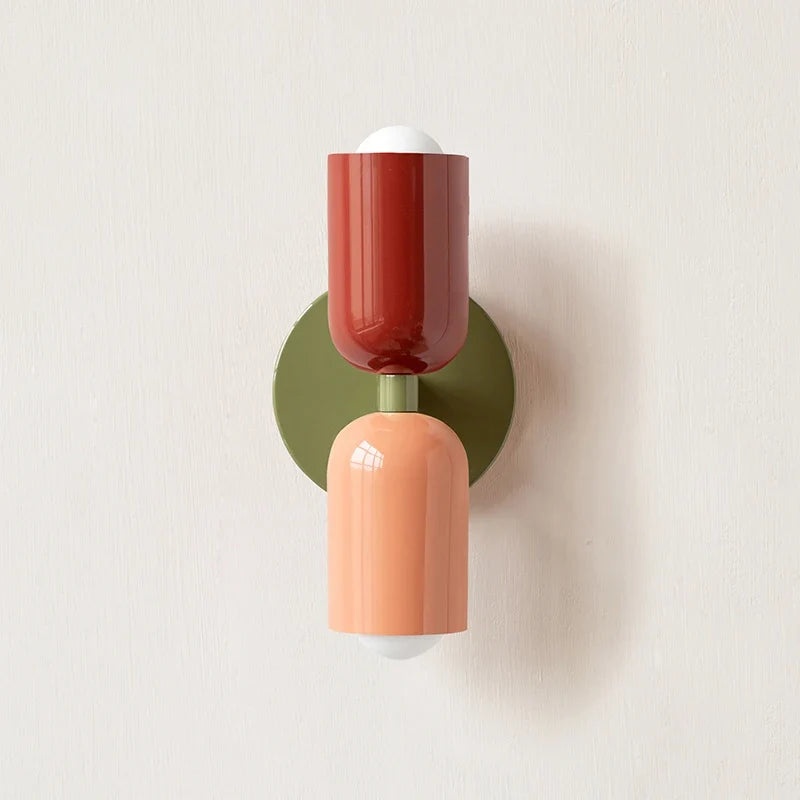Two-Tone Macaron Dual-Bulb Wall Sconce