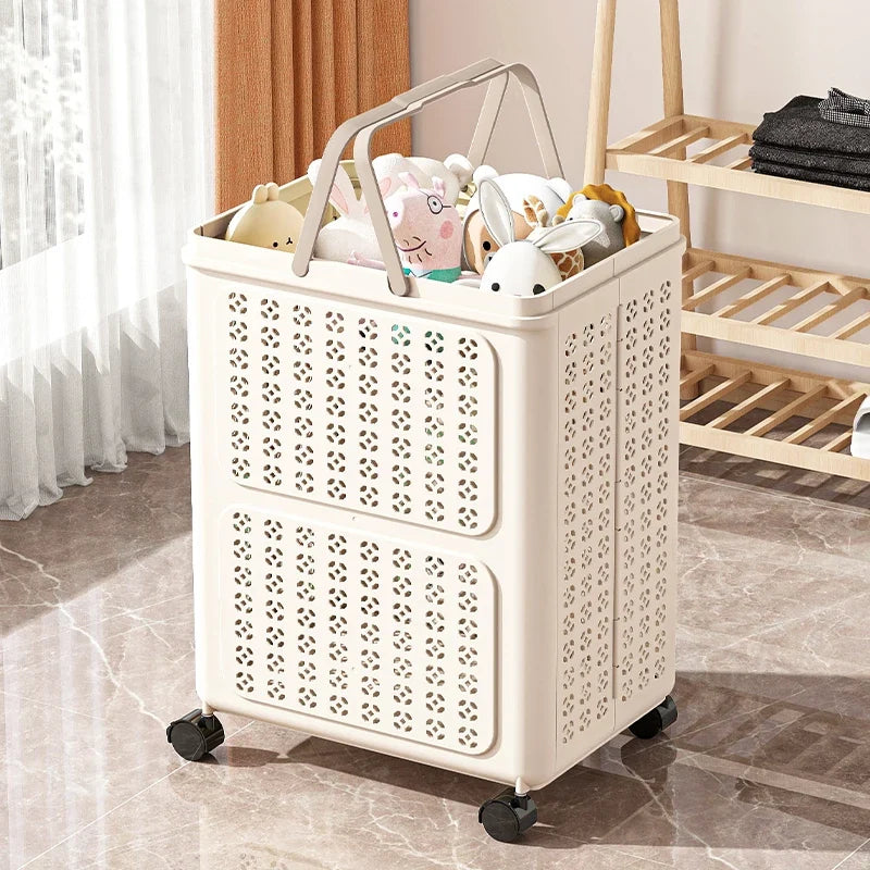 Foldable Rolling Laundry Basket