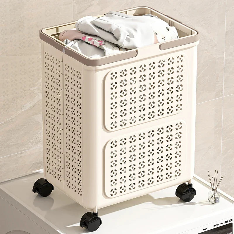 Foldable Rolling Laundry Basket