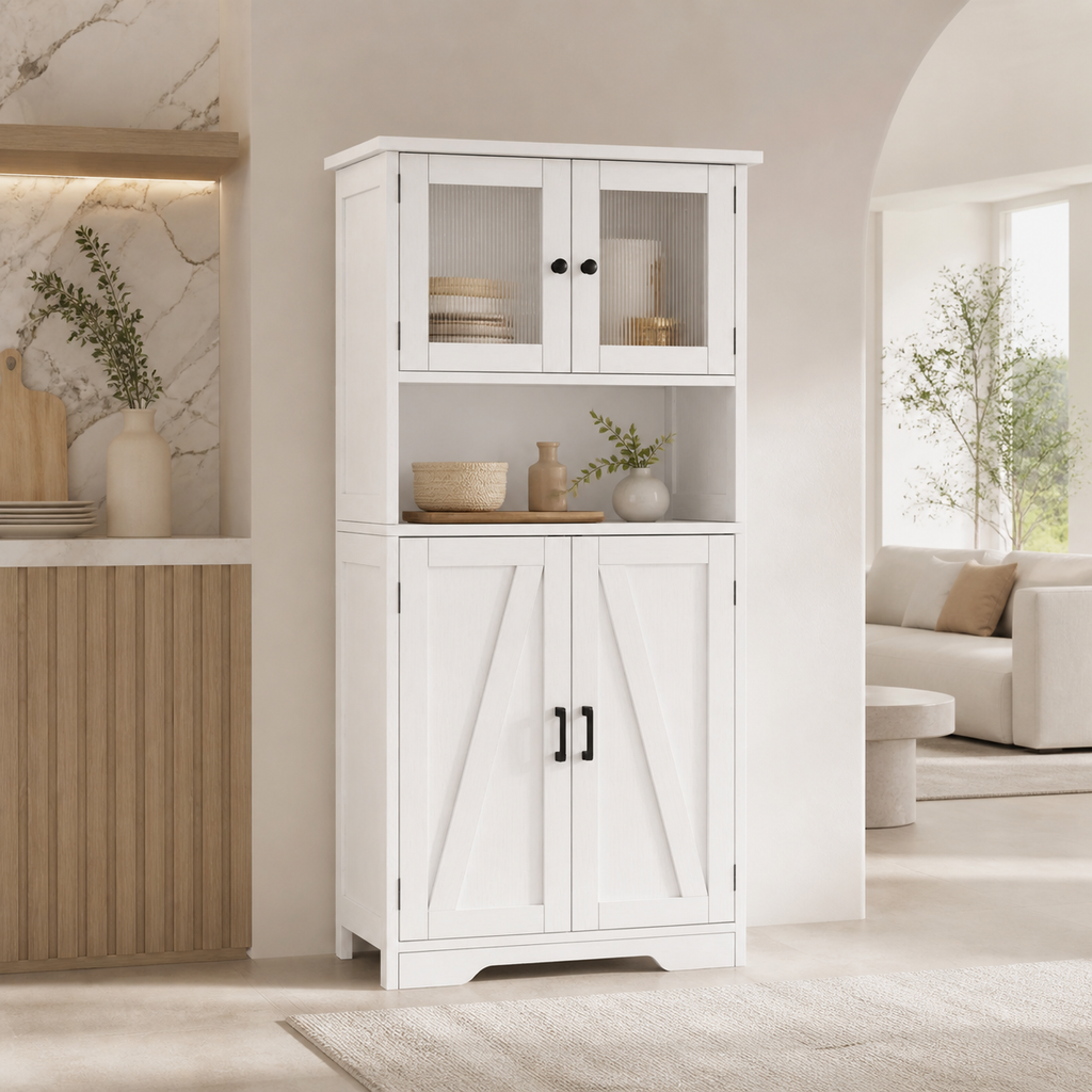 Glass-Door Pantry Cupboard
