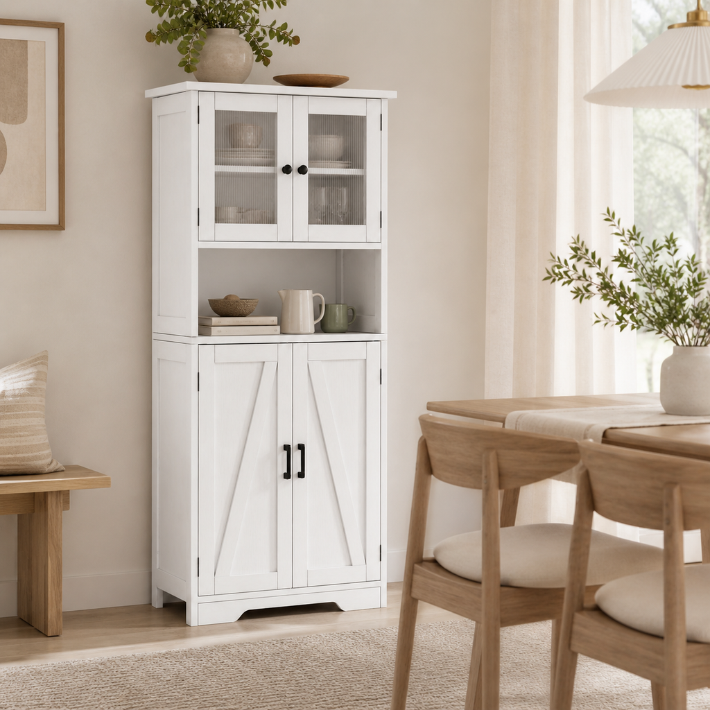 Glass-Door Pantry Cupboard
