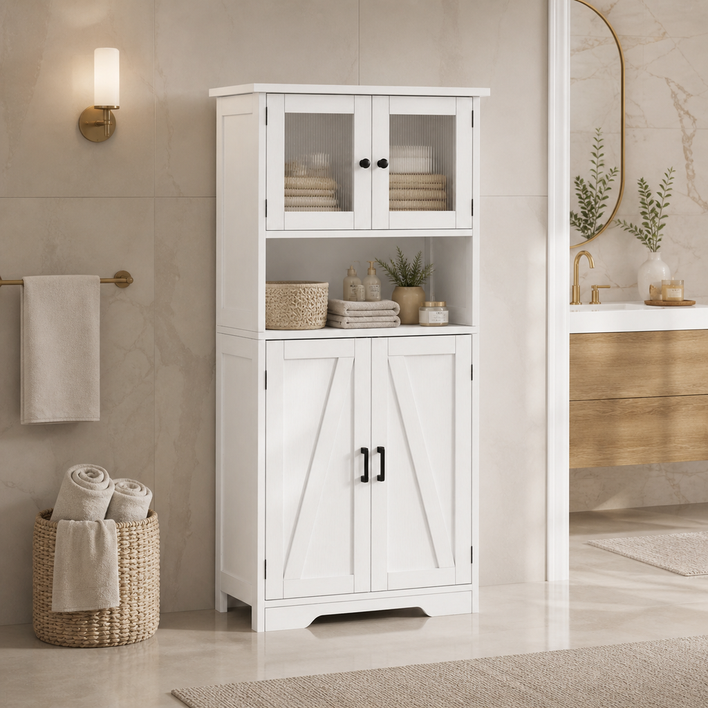 Glass-Door Pantry Cupboard