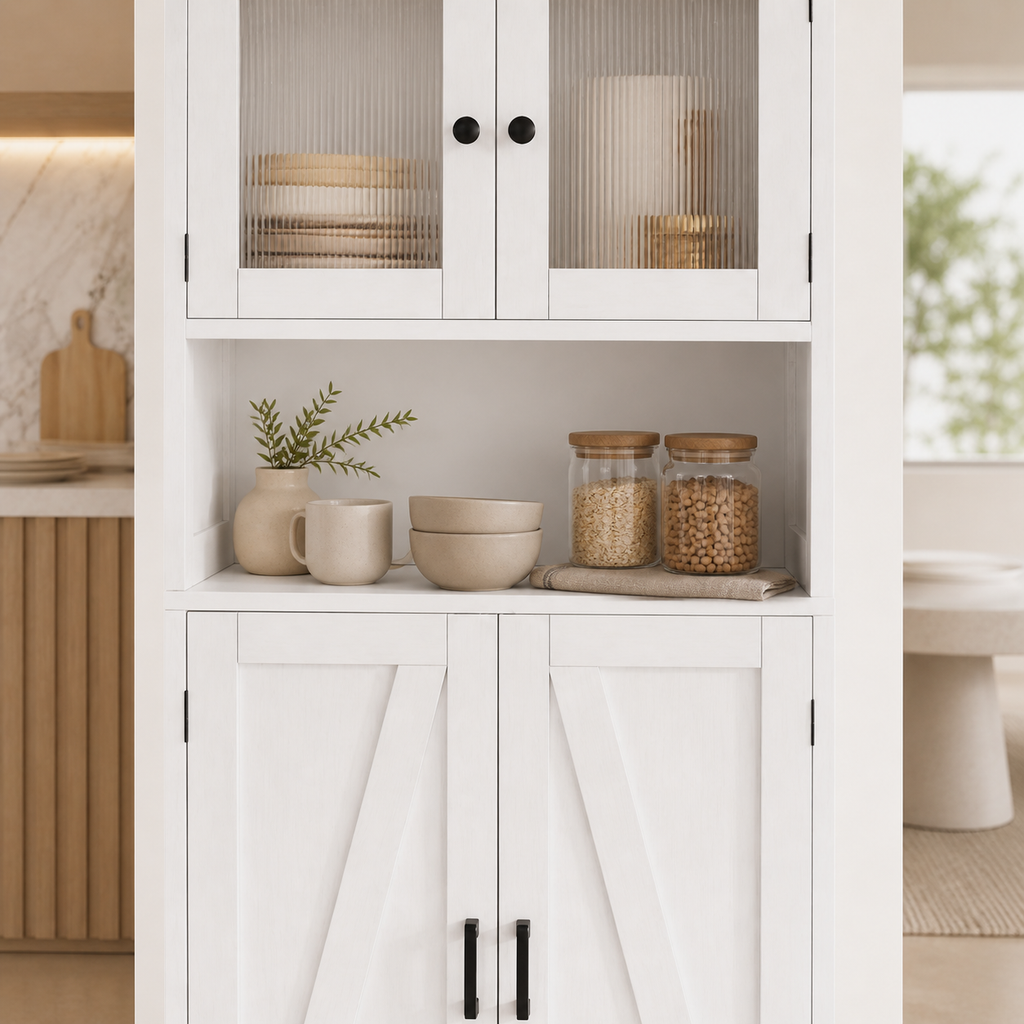 Glass-Door Pantry Cupboard