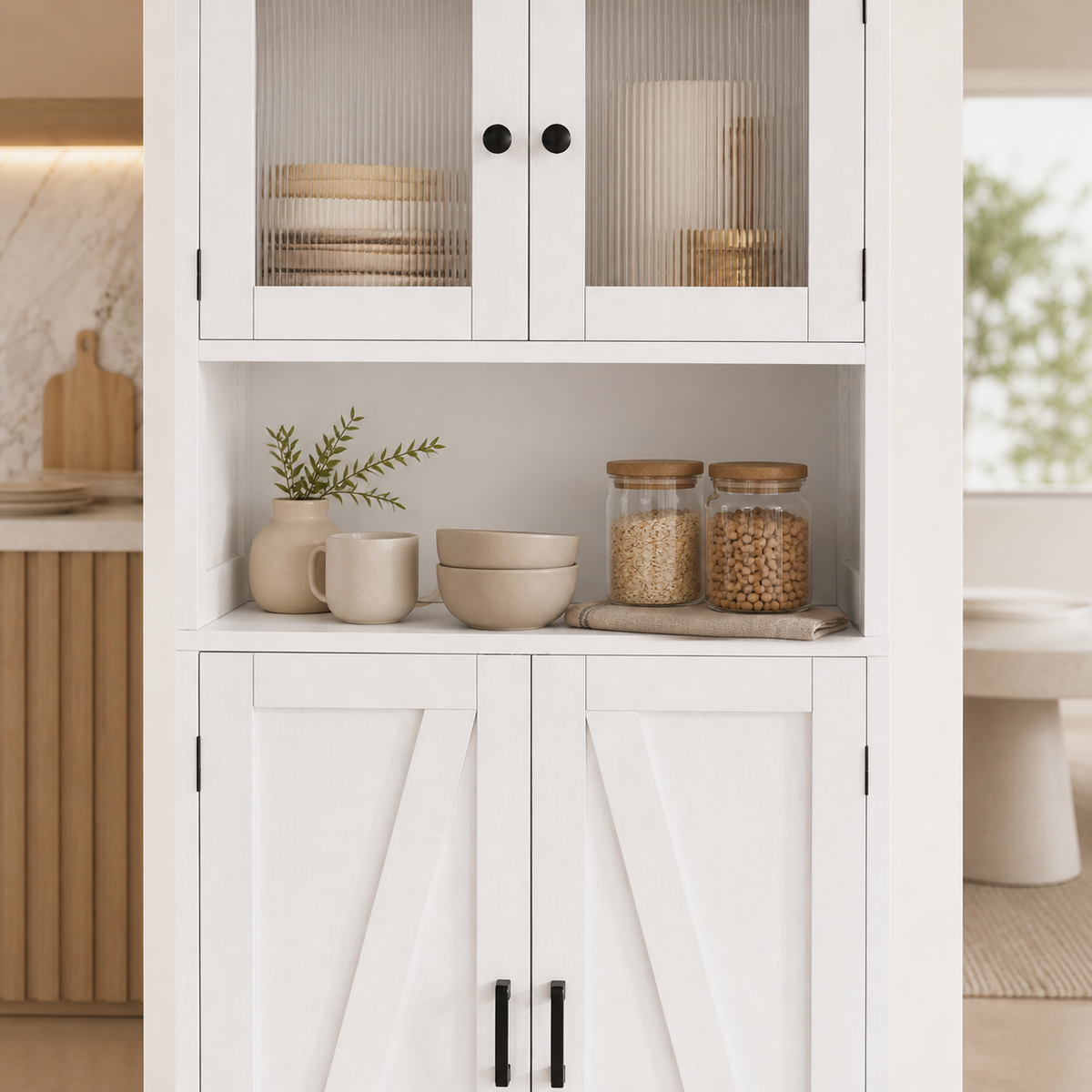 Glass-Door Pantry Cupboard