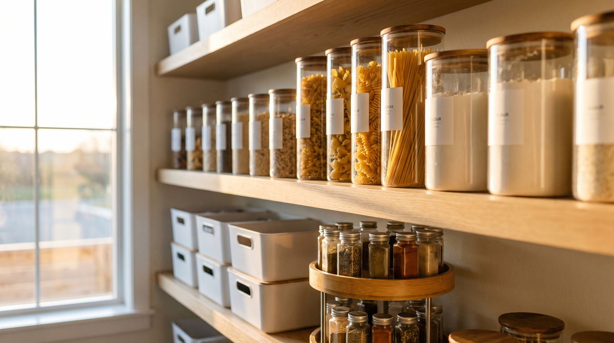 Fieldnote Home hero banner - organized pantry