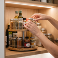 2-Tier Lazy Susan in use in a kitchen cabinet