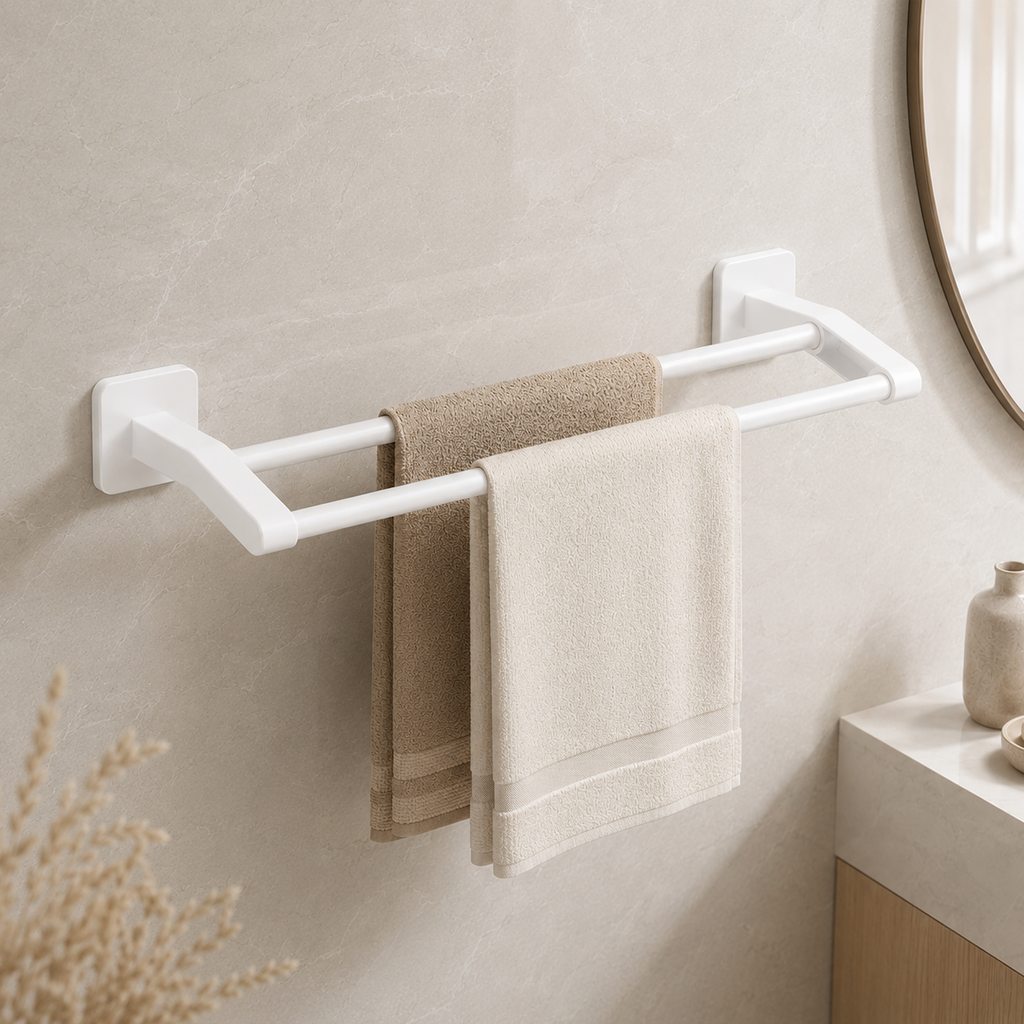 No-Drill Double Towel Bar