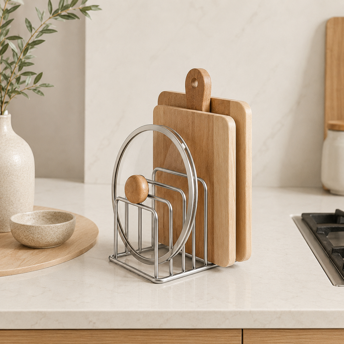 Pot Lid & Cutting Board Organizer
