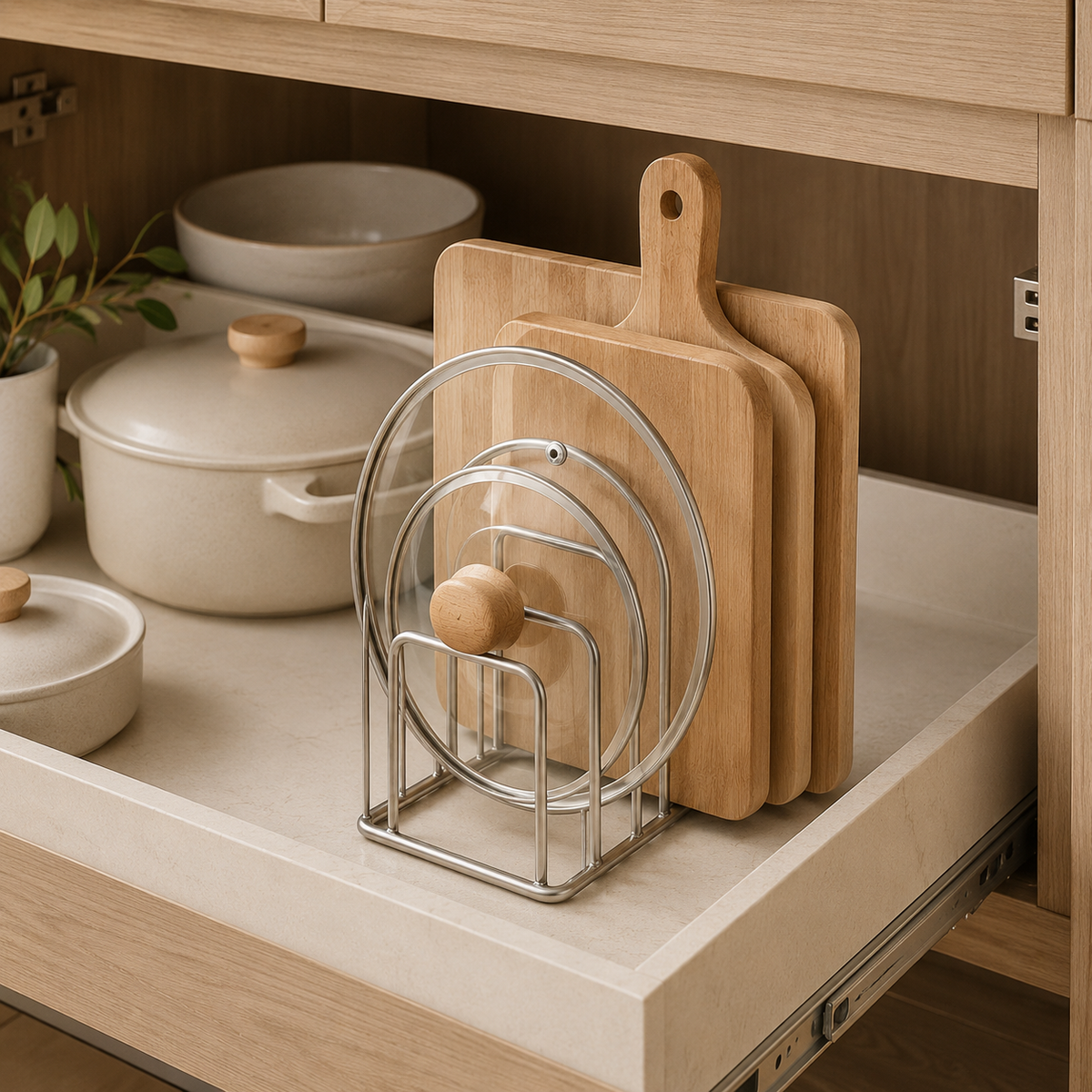 Pot Lid & Cutting Board Organizer