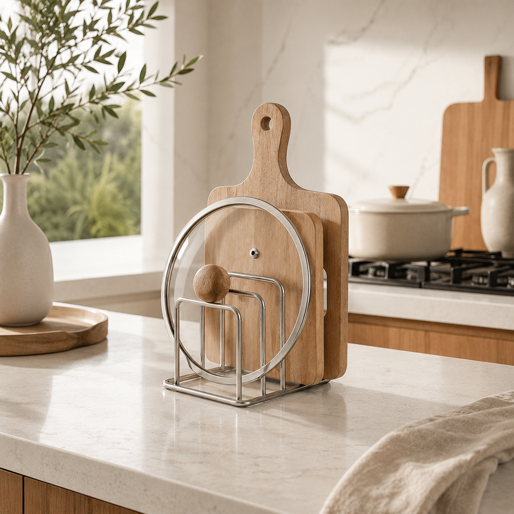 Pot Lid & Cutting Board Organizer