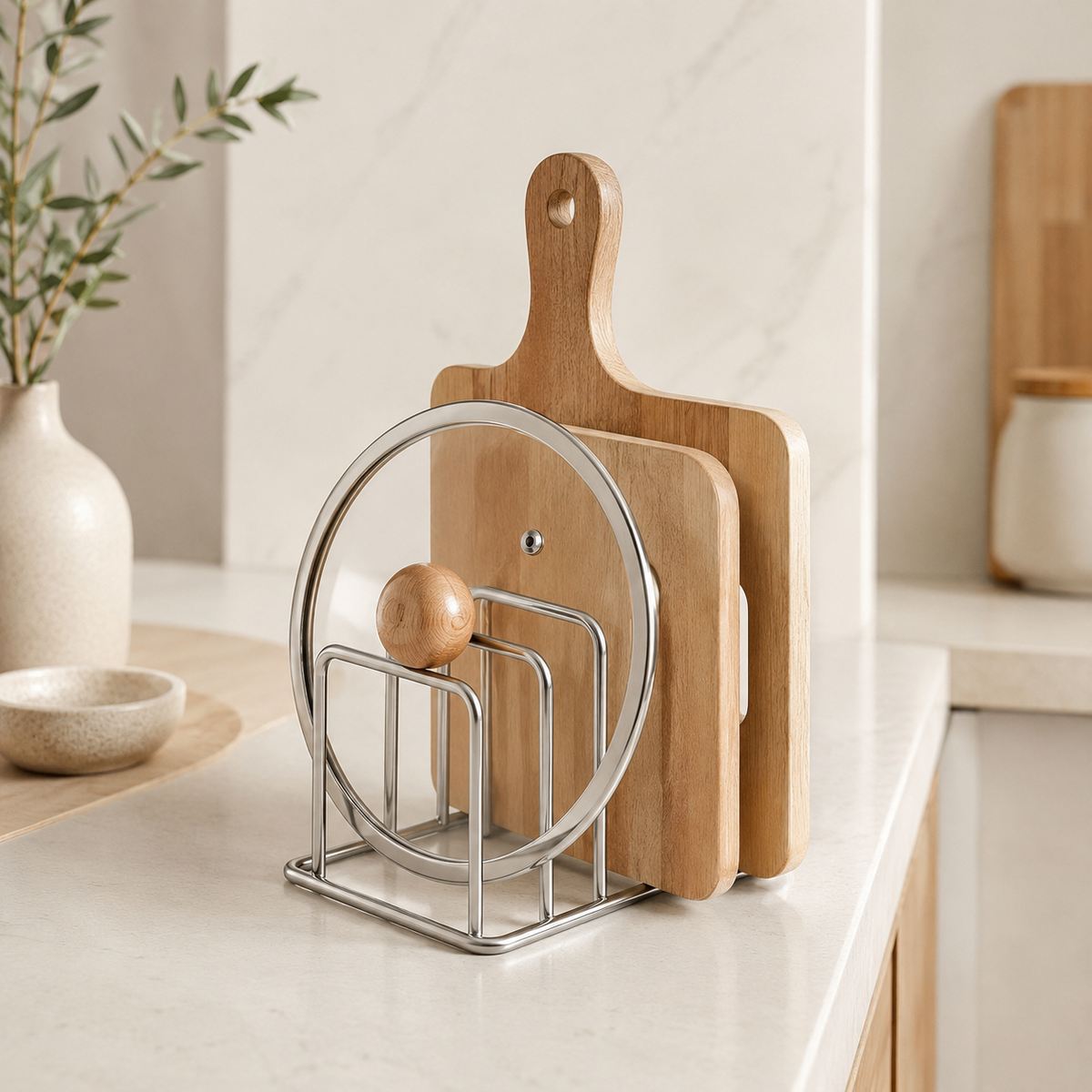 Pot Lid & Cutting Board Organizer
